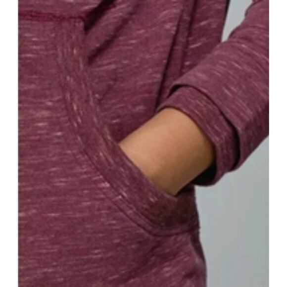 Lululemon Find Your Centre Wrap Hoodie Heathered Marled Rust Berry 4 Burgundy - Picture 4 of 14